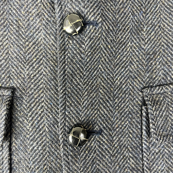 Imperial By Haggar Blazer Sport Coat Men’s 38 100% Wool Blue Herringbone USA - Picture 4 of 16